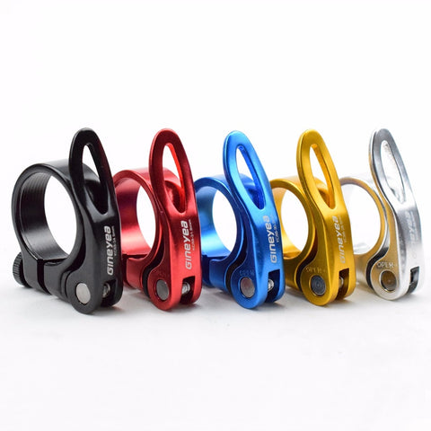 28.6/30.2/31.8/34.9mm Alloy MTB BMX Bike Seat Clamp Aluminium Quick Release Mountain Road Fixed Gear Bike Seatpost Clamp