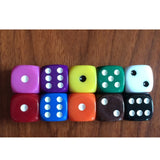 10PCS/Lot Dice Set 10 Colors  High Quality Solid Acrylic 6 Sided Dice For Club/Party/Family Games Free Shipping