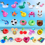 Air Mattresses for Cup Inflatable Flamingo Drinks Cup Holder Pool Floats Bar Coasters Floatation Devices Pink