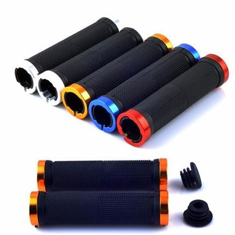 1 pair MTB BMX Road Cycling Handlebar Grips Anti-Skid Rubber Bicycle Grips Mountain Bike Lock On Bicycle Handlebars End Grips