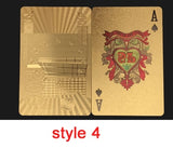 Golden Playing Cards Set Waterproof Plastic Black Color Poker Card Classic Magic Tricks Tool Poker Games Gift Poker