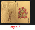 Golden Playing Cards Set Waterproof Plastic Black Color Poker Card Classic Magic Tricks Tool Poker Games Gift Poker