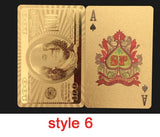 Golden Playing Cards Set Waterproof Plastic Black Color Poker Card Classic Magic Tricks Tool Poker Games Gift Poker